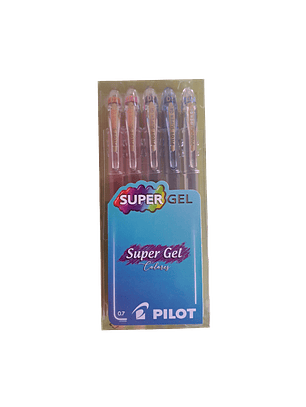 Set 5 Lápices SUPER GEL 0.7 mm Pilot