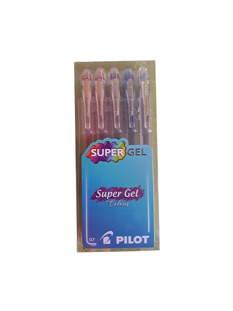 Set 5 Lápices SUPER GEL 0.7 mm Pilot 1