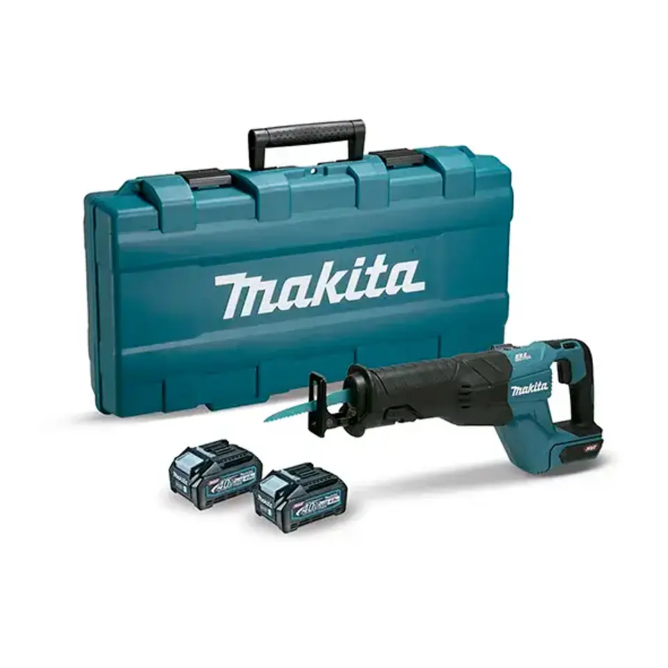 SIERRA SABLE INALAMBRICA 40V XGT 32MM + 2 BATERIAS 40V 4.0AH +  CARGDOR XGT 40VMAX + MALETA MAKITA JR001GM201 1