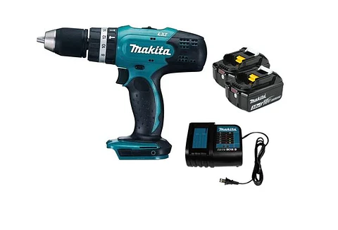 TALADRO PERCUTOR 18V + 2 BATERIAS 18V 3.0AH + CARGADOR NORMAL MAKITA DHP453SFE