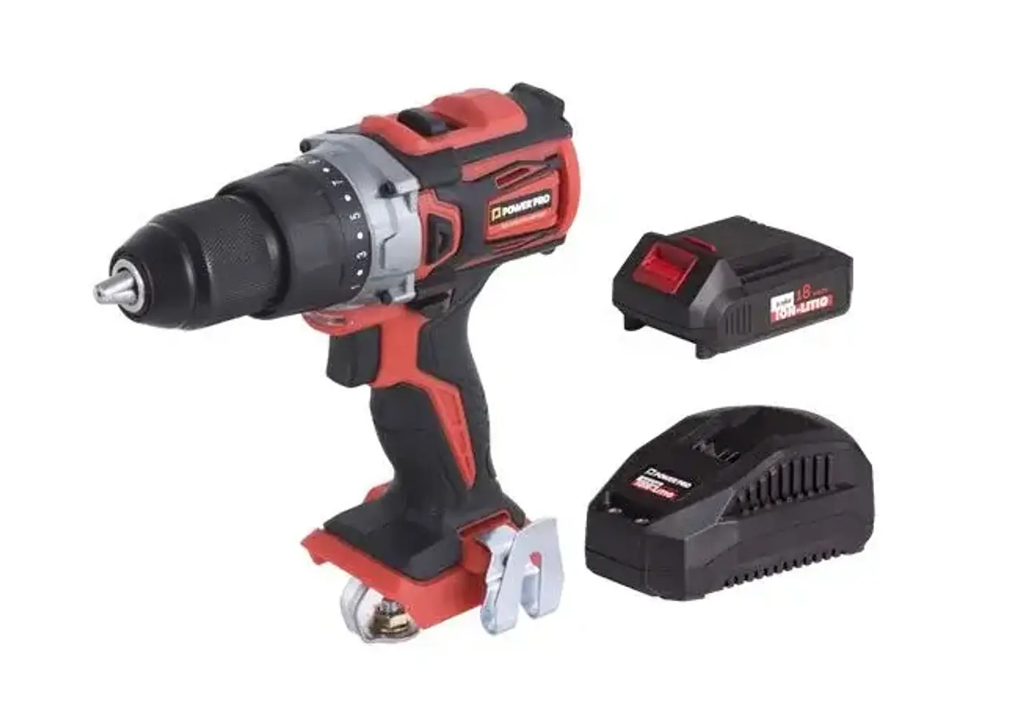 TALADRO PERCUTOR INALAMBRICO 18V POWER PRO LB130ID + 1 BATERIA 18V 2.0AH + CARGADOR 1