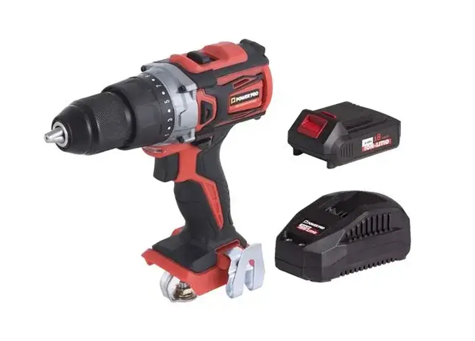 TALADRO PERCUTOR INALAMBRICO 18V POWER PRO LB130ID + 1 BATERIA 18V 2.0AH + CARGADOR 1