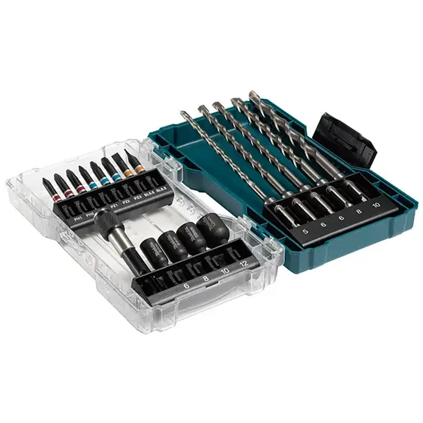 SET 18PZS BROCAS SDS PLUS Y PUNTAS MAKITA 1