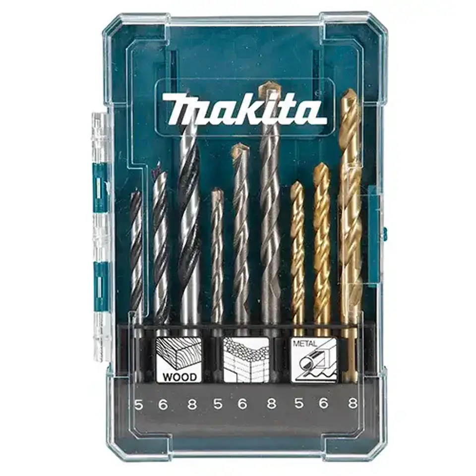 SET BROCAS 9 UNID. METAL - MADERA - CONCRETO MAKITA 1