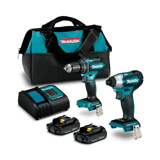 COMBO INALAMBRICO 18V TALADRO PERCUTOR DHP485 + ATORNILLADOR DE IMPACTO DTD155 + 2 BATERIAS 18V 1.5AH + CARGADOR DC18SD + BOLSO MAKITA