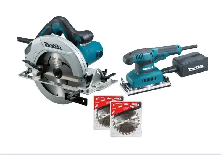PACK SIERRA CIRCULAR HS7600K + LIJADORA BO3710 + DISCO D-03436 x 2 MAKITA