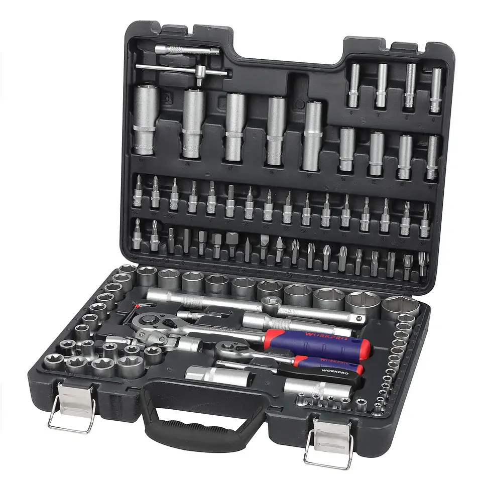 JUEGO DADOS COMBINADOS 1/4 1/2 108 PIEZAS WORKPRO 1