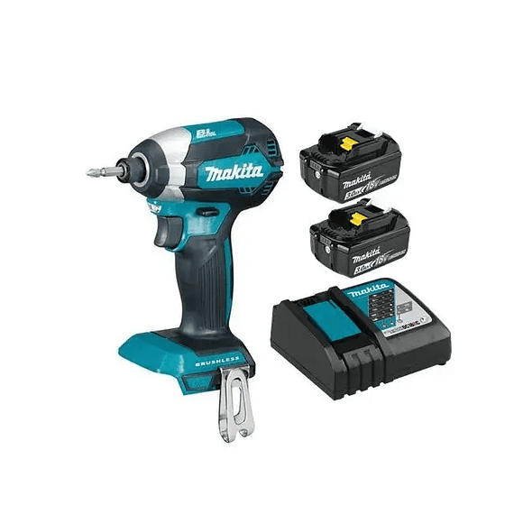 ATORNILLADOR DE IMPACTO INALAMBRICO 18V + 2 BATERIAS 18V 3.0AH + CARGADOR DC18RC MAKITA DTD153RFE