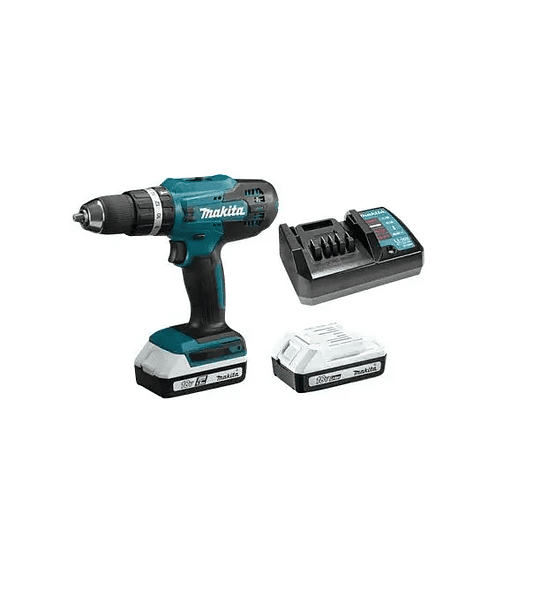 TALADRO PERCUTOR INALAMBRICO HP488D + 2 BATERIAS 18V 1.5AH SERIE G + CARGADOR MAKITA