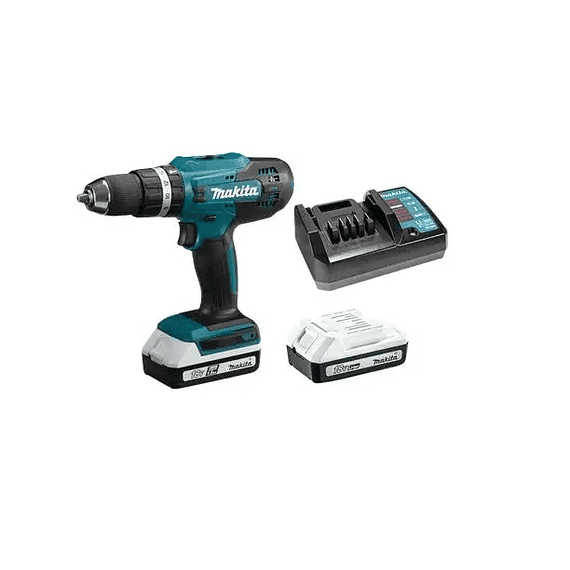 TALADRO PERCUTOR INALAMBRICO HP488D + 2 BATERIAS 18V 1.5AH SERIE G + CARGADOR MAKITA