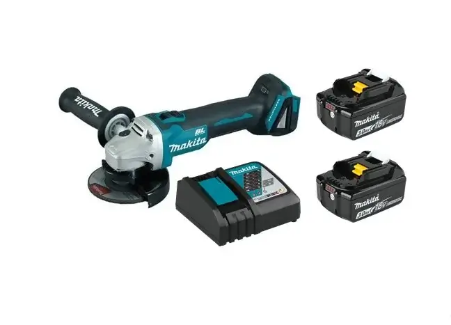 ESMERIL ANGULAR 4-12 - 8.500 RPM + 2 BATERIAS 18V 3.0AH + CARGADOR DGA454RFE MAKITA