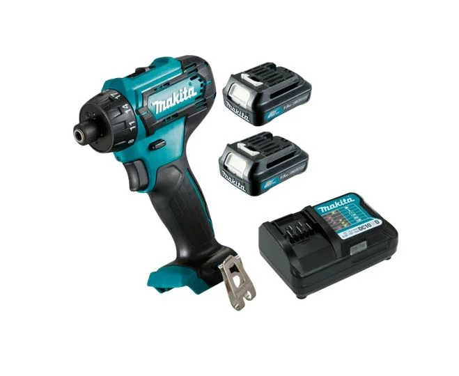 TALADRO ATORNILLADOR INALAMBRICO 12V + 2 BATERIAS 12V 1.5AH + CARGADOR MAKITA DF033DWYE