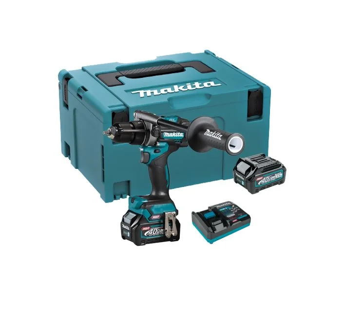 TALADRO PERCUTOR INALAMBRICO 40V + 2 BATERIAS 40V 2.5AH + CARGADOR MAKITA  HP001GD201