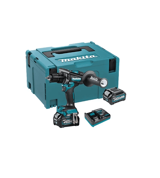 TALADRO PERCUTOR INALAMBRICO 40V + 2 BATERIAS 40V 2.5AH + CARGADOR MAKITA  HP001GD201