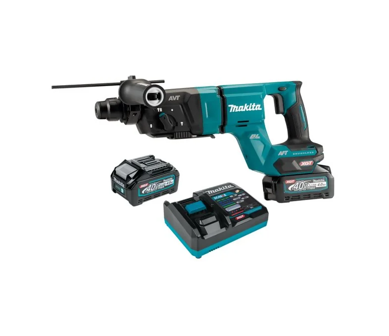 ROTOMARTILLO INALAMBRICO 40V + 2 BATERIAS 40V 4.0AH + CARGADOR MAKITA HR007GM201