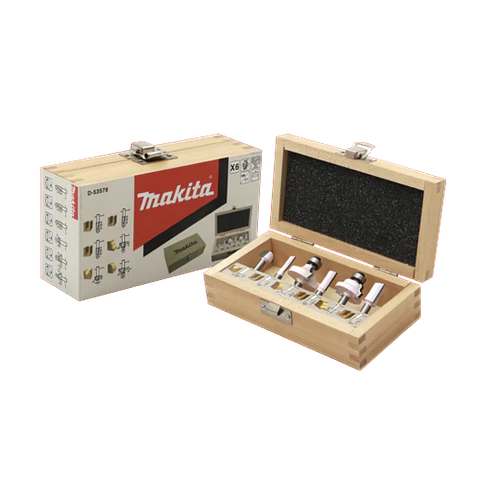 Set Fresas 6 uni. toma 1/4″ Makita D-53578
