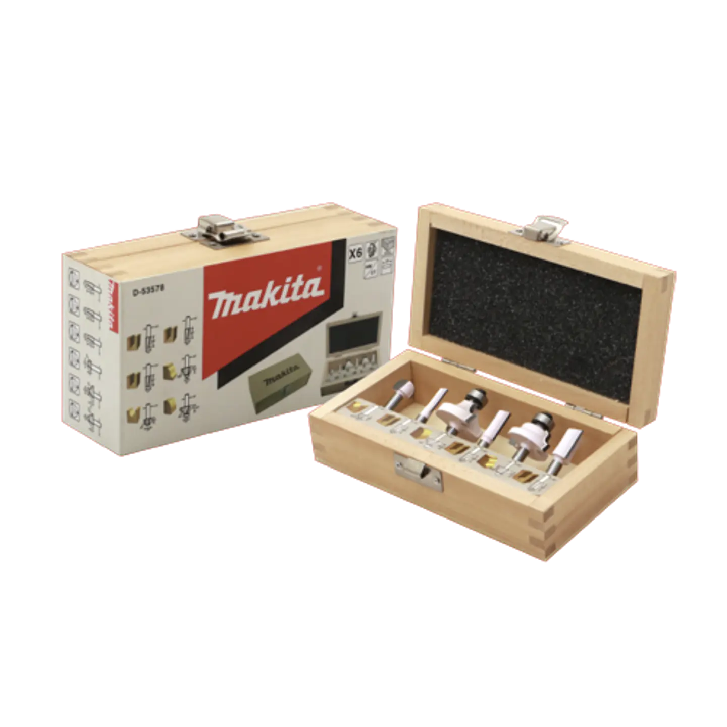 Set Fresas 6 uni. toma 1/4″ Makita D-53578 1