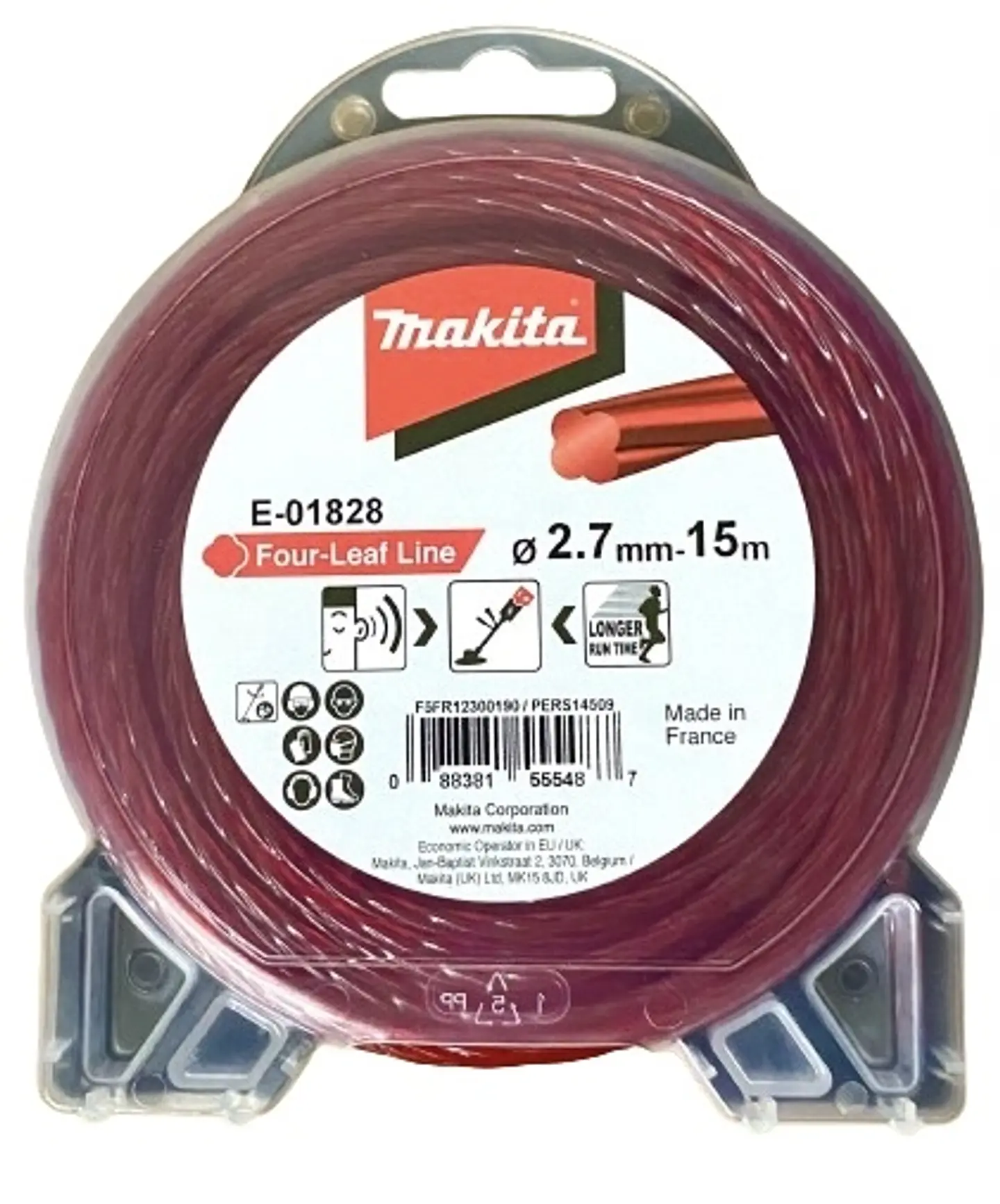 Nylon Estriado Rojo / 2,7 Mm / 15 Mt E-01828 Makita 1