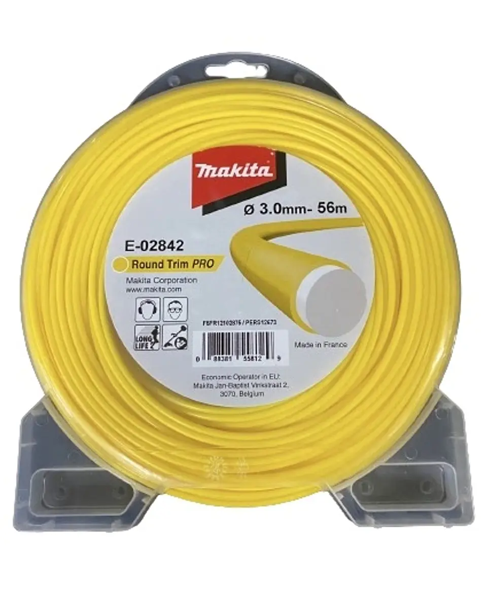 Nylon Redondo Amarillo Doble Capa 56mtrs 3,0mm Makita E-02842 1