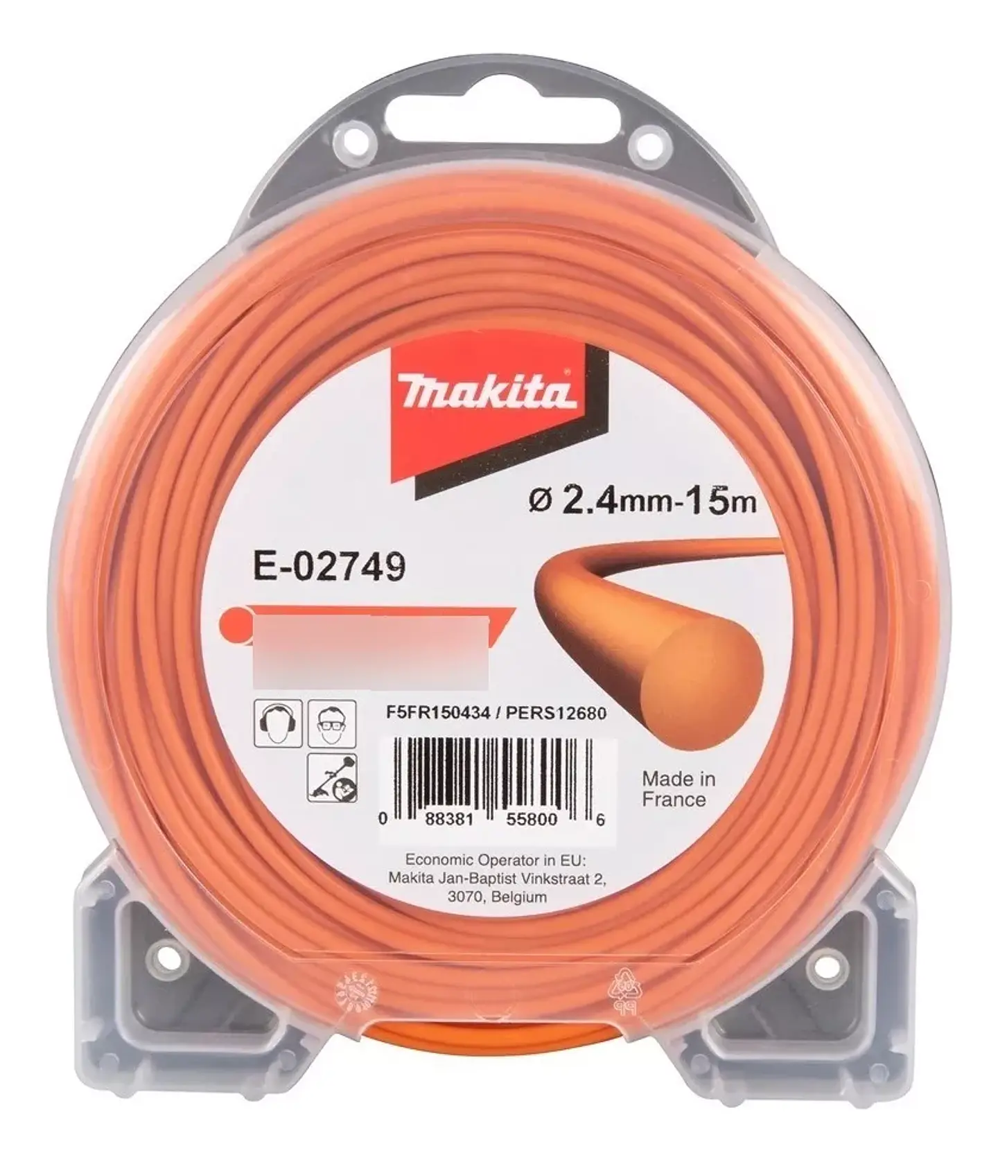 NYLON REDONDO NARANJO 2.4MM 15M. MAKITA E-02749 1
