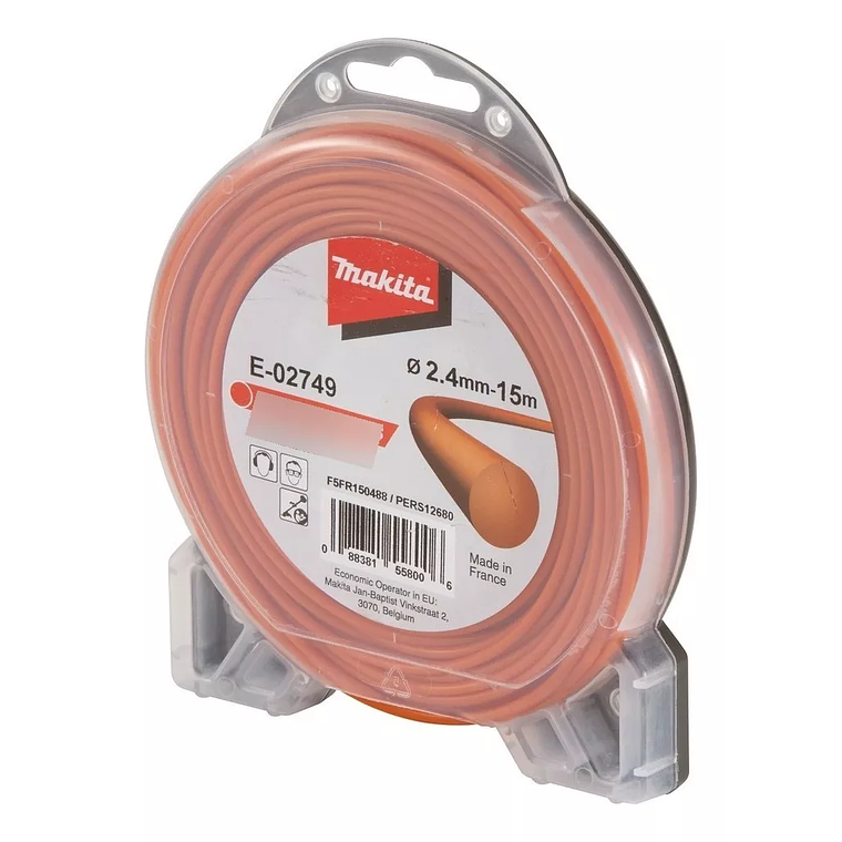 NYLON REDONDO NARANJO 2.4MM 15M. MAKITA E-02749 2