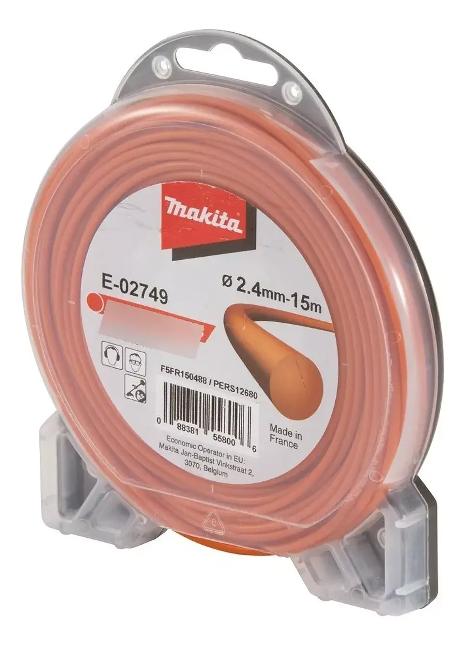 NYLON REDONDO NARANJO 2.4MM 15M. MAKITA E-02749 2