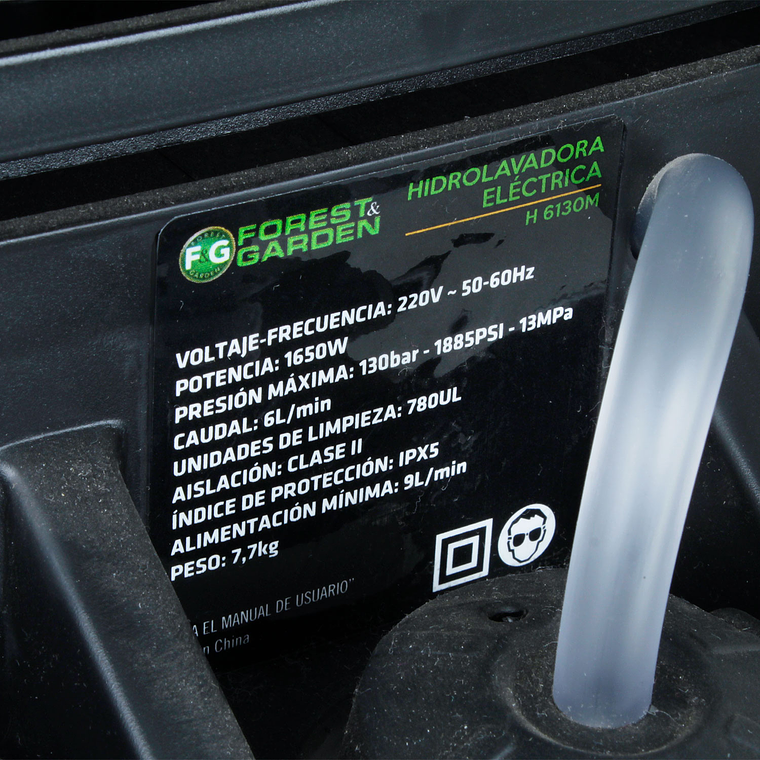 HIDROLAVADORA 130 BAR 1650W 6.0 L/MIN H 6130M FOREST&GARDEN 7