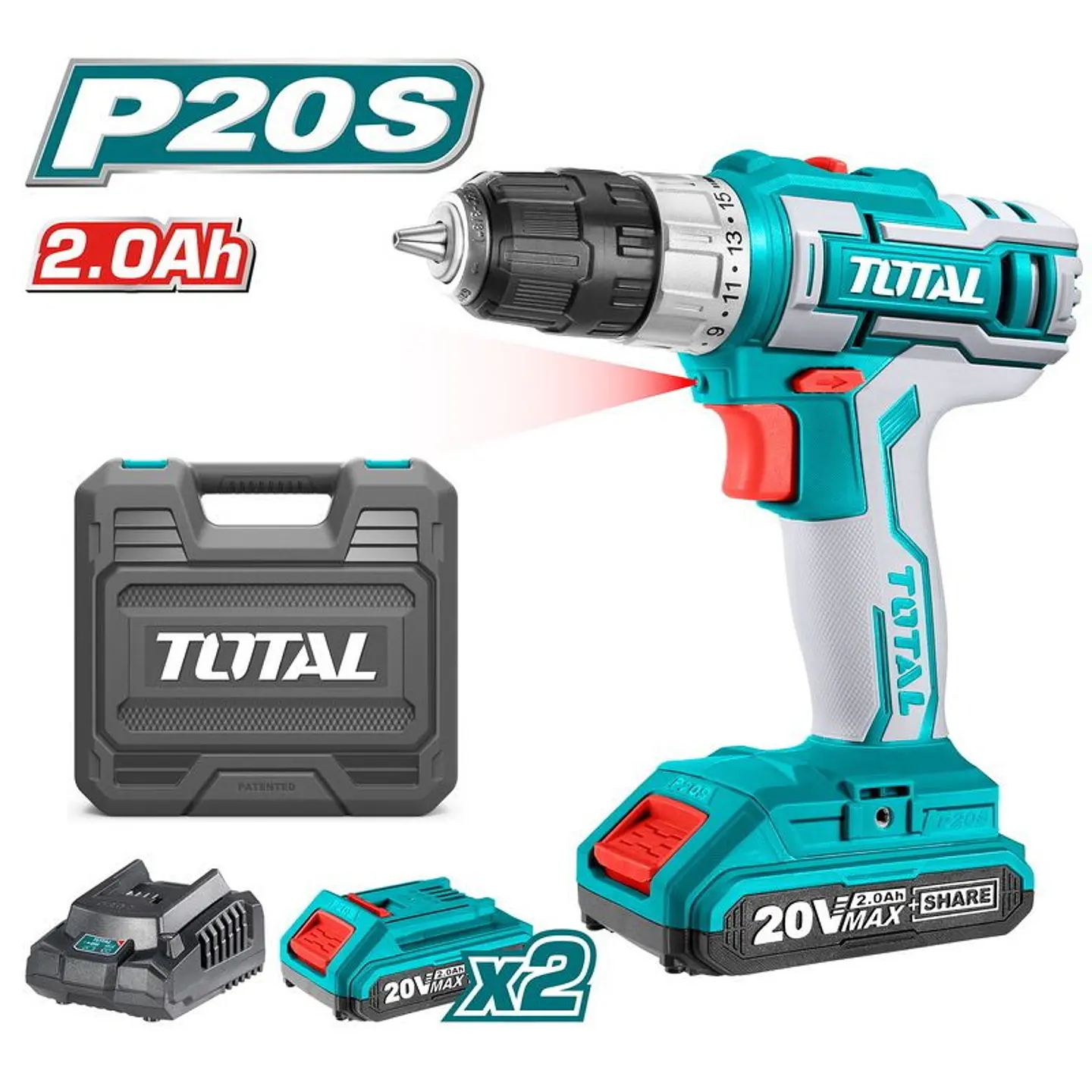 TALADRO INALAMBRICO LITIO-ION 10MM 20V TOTAL 1