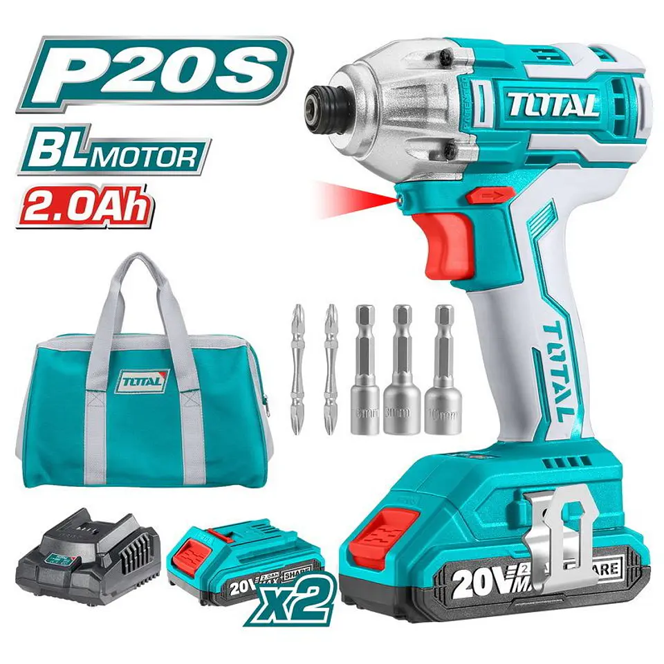 ATORNILLADOR DE IMPACTO LITIO-ION 20V TOTAL TIRLI2002-7 1