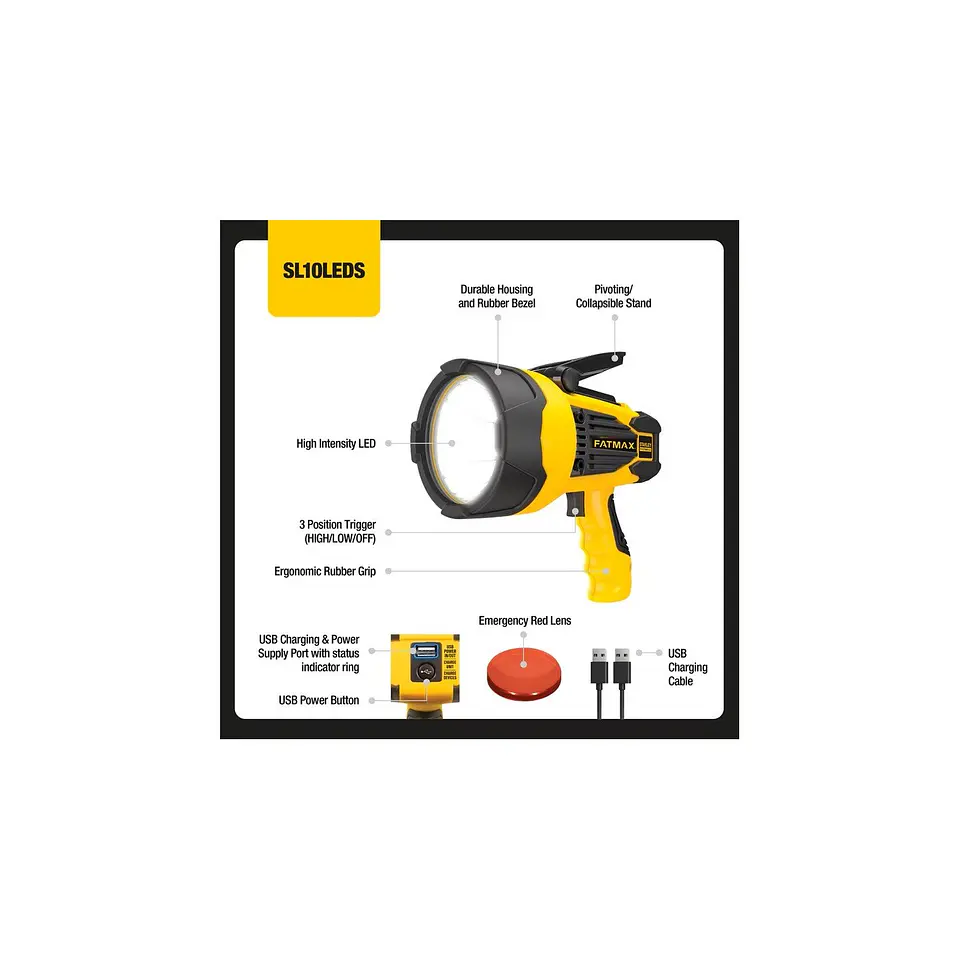 LINTERNA RECARGABLE LED 2200 LUMENES STANLEY FATMAX 3