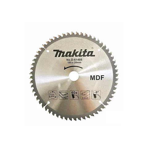 DISCO SIERRA MADERA/MDF 7-1/4" x 20MM 60 DIENTES MAKITA D-61466