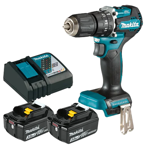 TALADRO PERCUTOR INALÁMBRICO 18V LXT DHP490RFX2 + 2 BATERÍAS 3.0AH y BOLSO MAKITA