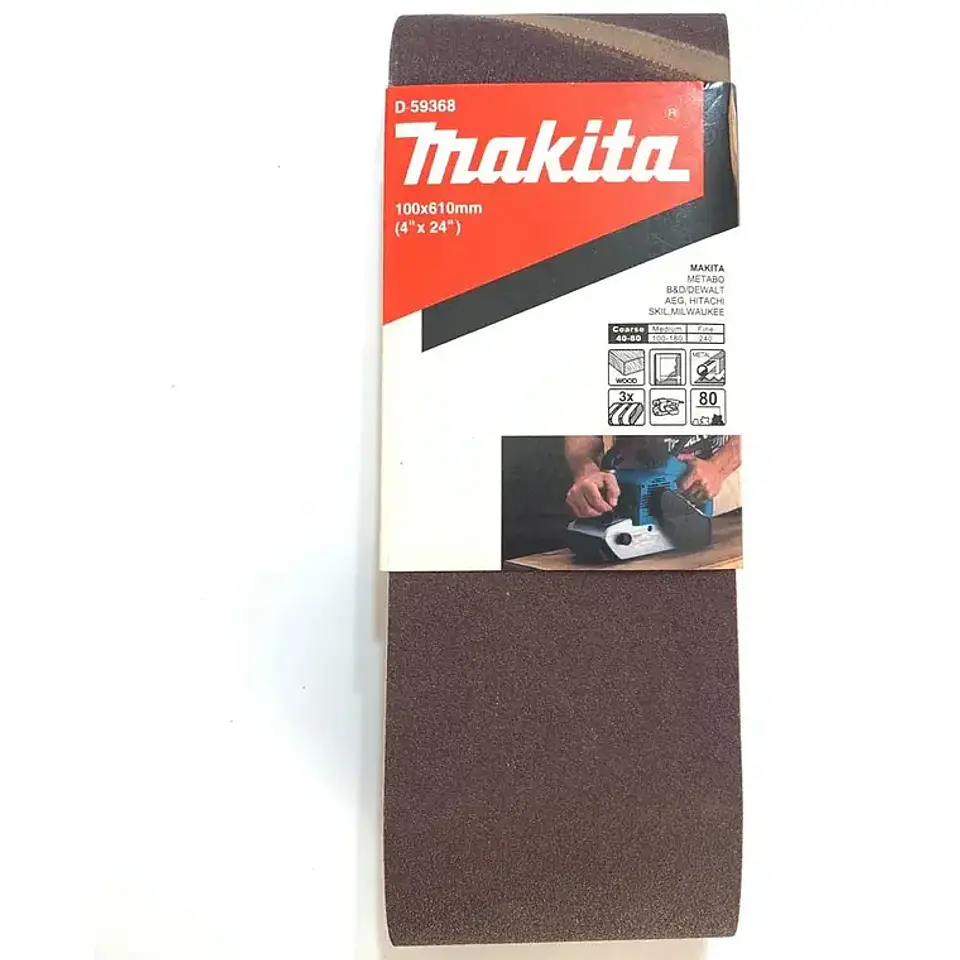 Lijas Banda (3unid) 4x24'' 610x100mm Grano 80 Makita D-59368 1