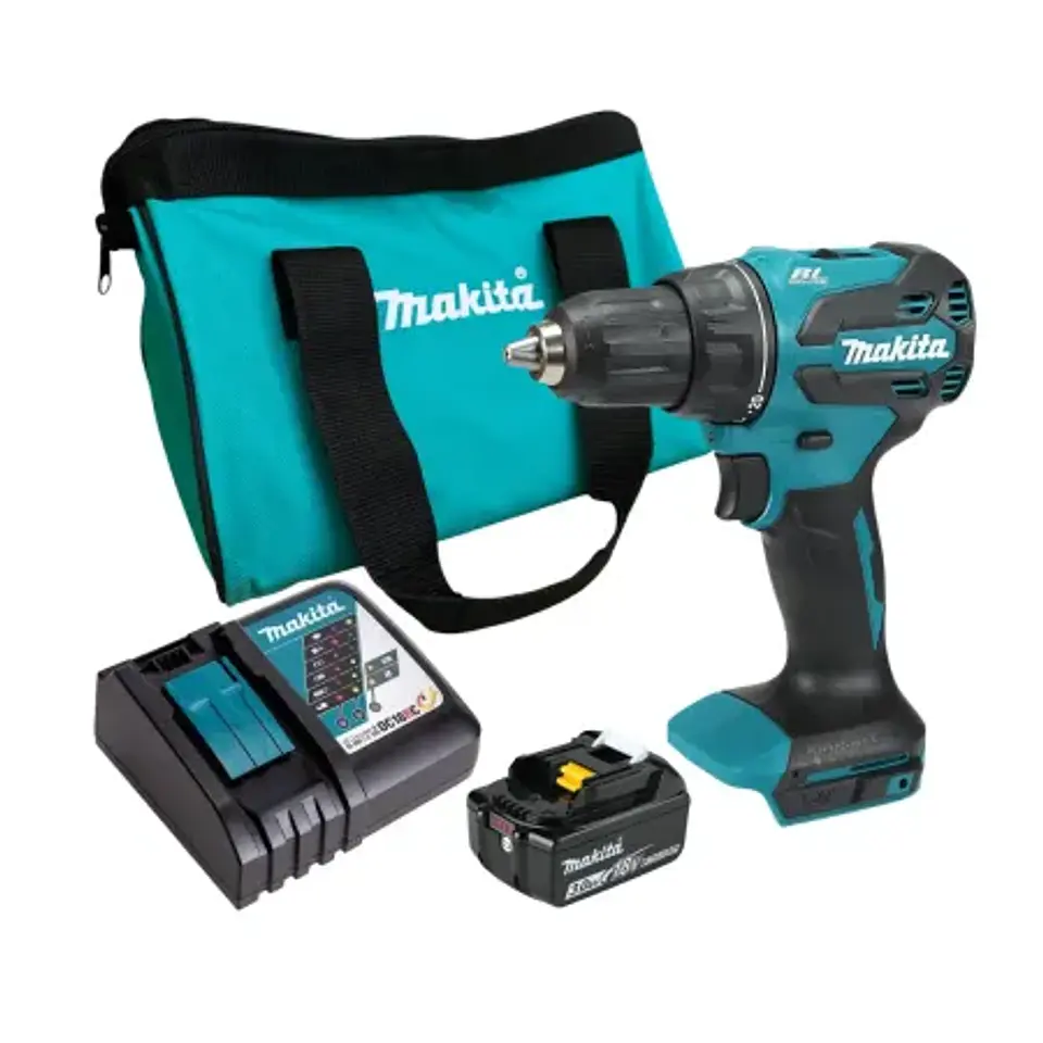 Taladro Percutor Inalámbrico Makita DHP490RFX 18V LXT Brushless 13 mm 1