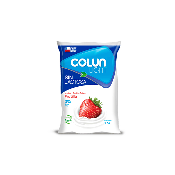 Yogurt Colun Light Sin Lactosa Frutilla 1kg 1