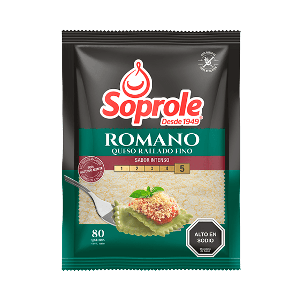 Queso Rallado Romano Soprole 80grs