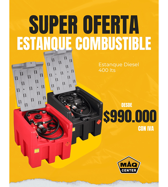 ESTANQUE 400LTS. DIESEL C/BBA. Y MANGUERA