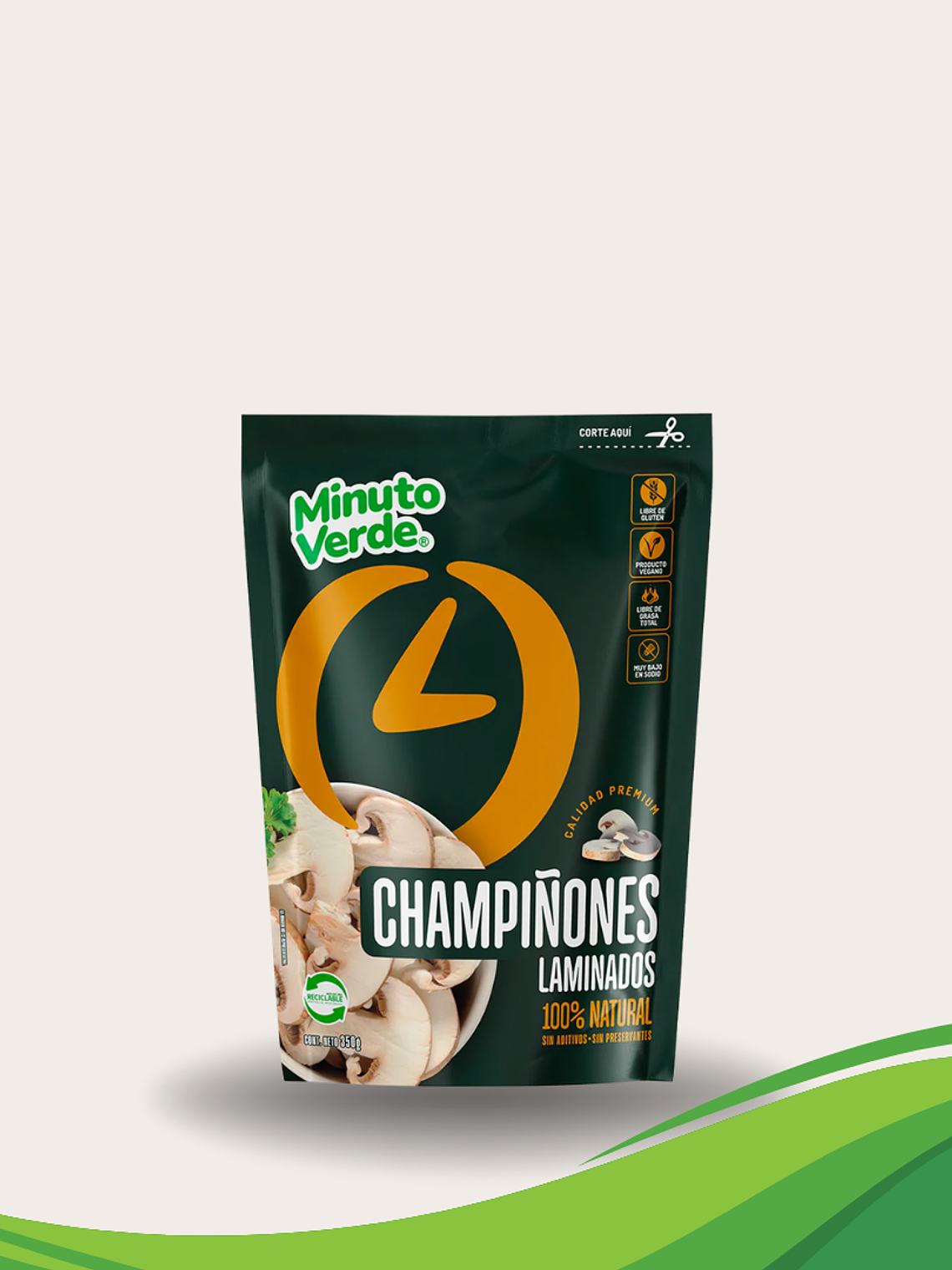 Champiñones laminados Minuto verde 350gr  1
