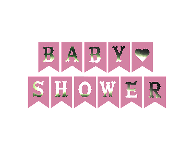 Guirnalda baby shower rosa feco*3*12