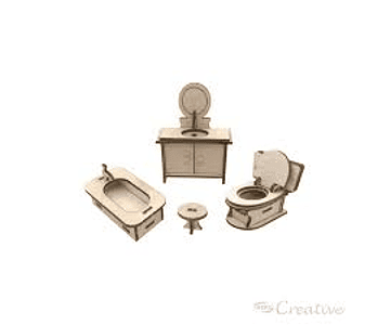 Mueble maqueta armable baño adix*3