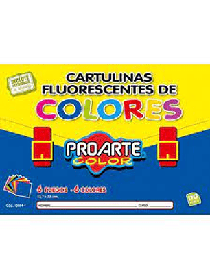 Estuche cartulina fluorescente 6pl 6col proarte