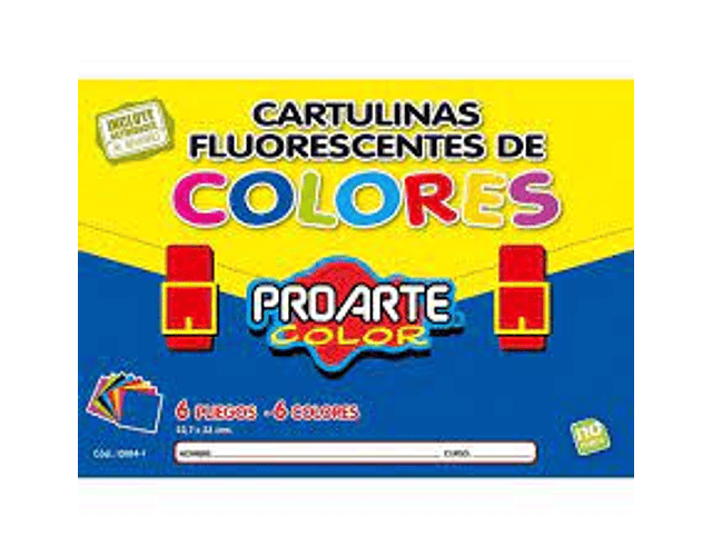 Estuche cartulina fluorescente 6pl 6col proarte*36