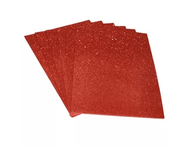 Goma eva glitter pliego 40x60 rojo art&craft-m10