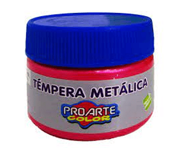 Tempera metalica 100ml rojo proarte*10