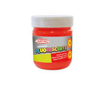 Tempera fluorescente rojo 100ml artel*3*6