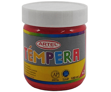 Tempera 100ml rojo bermellon artel*m3-10-6