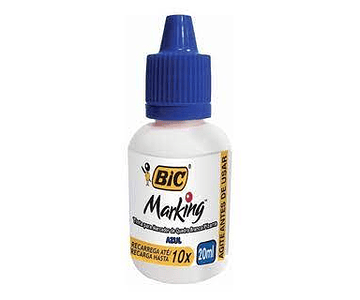 Tinta marcador pizarra azul 20ml bic*12