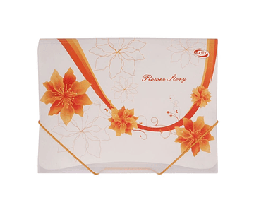 Carpeta a4 plastica c/elast flower naranja adix*3*12