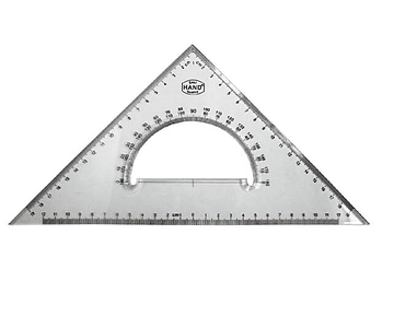 Escuadra plast c/transp 30cm 45