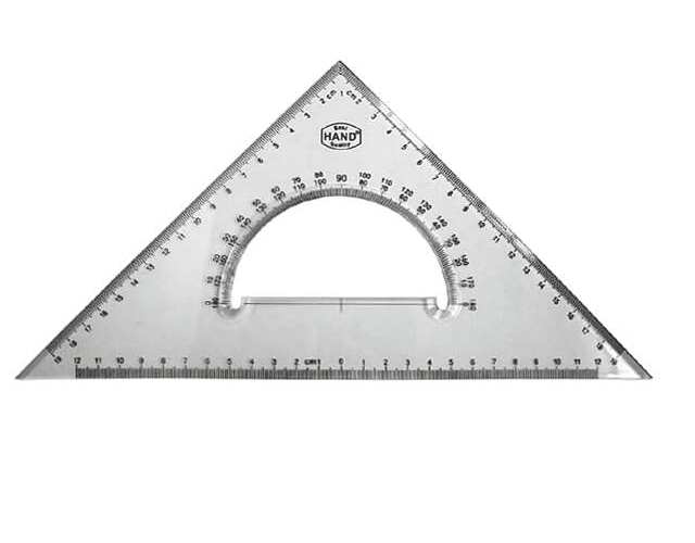 Escuadra plast c/transp 30cm 45